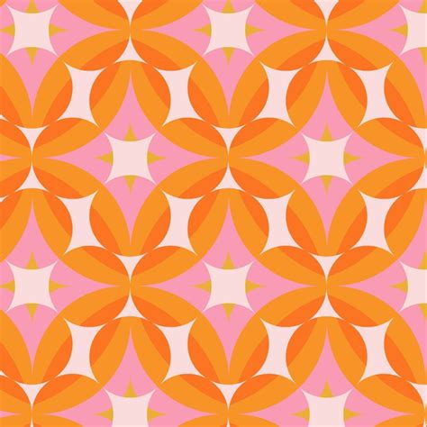 Orange Retro Geometric Wallpaper The Wallberry