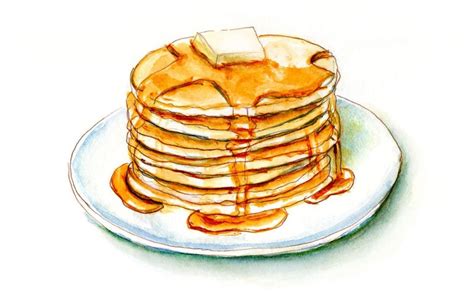 Maple Syrup Pancakes Doodlewash Pancake Drawing Cute Food