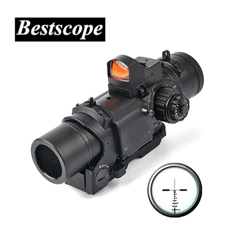 Tactical 1x 4x Fixed Dual Purpose Scope With Mini Red Dot Scope Red Dot