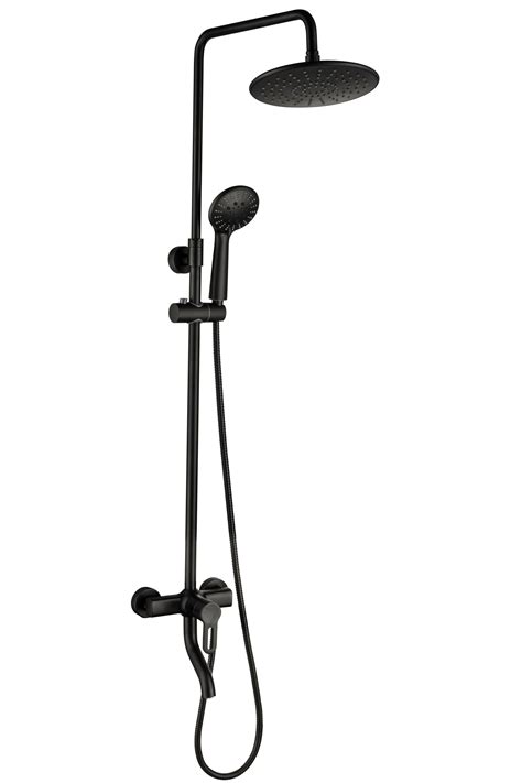 Allied brass 1099g curtain shower rod bracket, matte black. New Design Matte Black Bathroom Shower Faucet 9" Rainfall ...