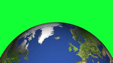 Close Up Rotating Earth Globe Animation Half Planet Earth Spin Animation Green Screen No
