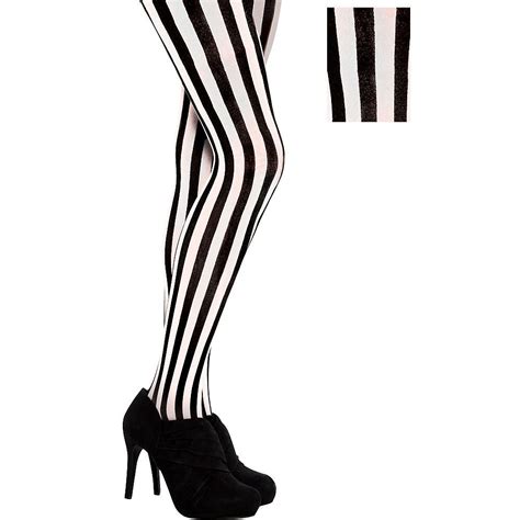 Vertical Black And White Striped Tights For Adults Black And White Tights Striped Tights White