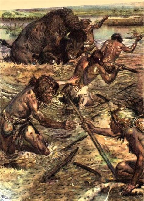 Artist Zdenek Burian Prehistoric Man Prehistoric Animals Prehistory