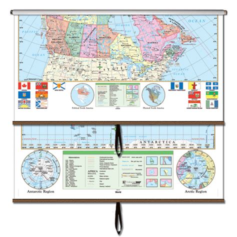 Canada Classroom Maps Canadaworld Essential Combo Classroom Wall Map