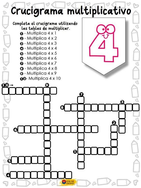Crucigrama Multiplicativo Imagenes Educativas Couple Activities Math