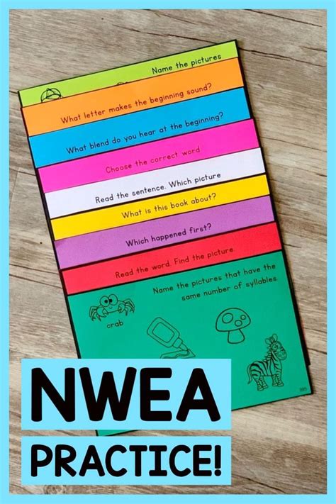 Nwea Map Reading Test Prep Practice Cards Kindergarten First Grade