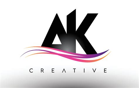 Ak Logo Icono De Diseño De Letra Letras Ak Con Coloridas Líneas