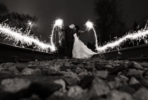 Light Painting Couple Wedding Sparklers Wedding Sparkler Sendoff