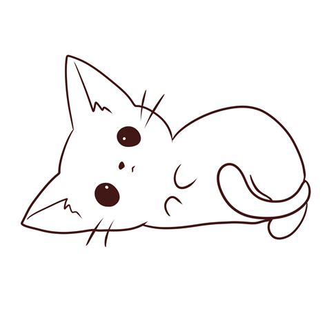 Cat Cartoon Animal Doodle Kawaii Anime Coloring Page Cute Illustration