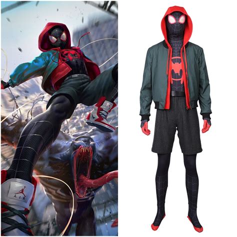 New Spider Man Into The Spider Verse Miles Morales Cosplay Costume