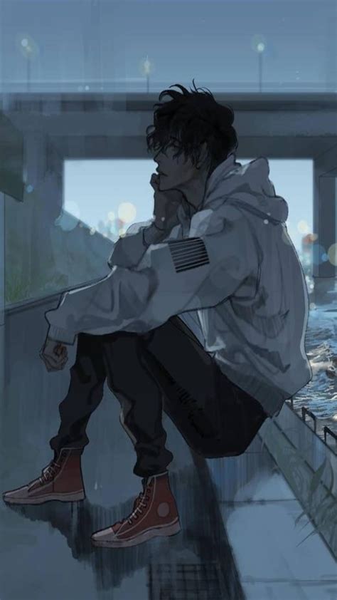 Lonely Sad Anime Boy Wallpaper Gambarku