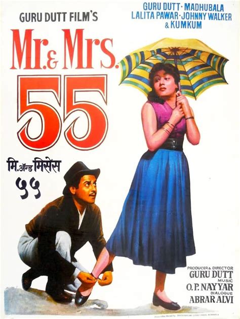 mr and mrs 55 1955 poster old movie posters bollywood posters movie poster art