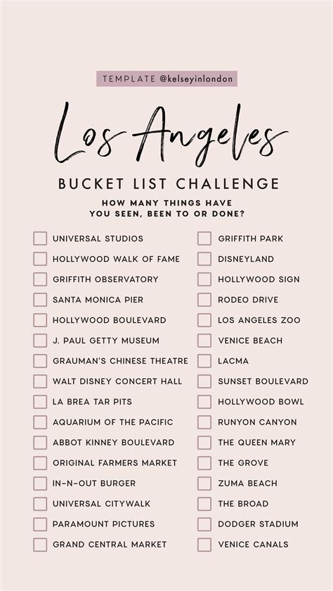 Top Things To Do In Los Angeles Los Angeles Bucketlist Instagram
