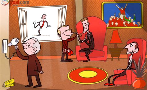 Omar Momani Cartoons Beckham Joins Fergie Scholes And Neville In Man