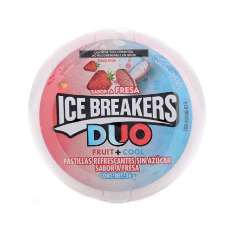 Pastillas Refrescantes Ice Breakers Duo Sin Azúcar Sabor Fresa 36 G