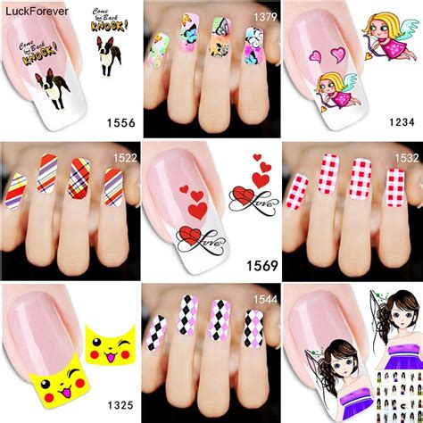 5pc Nail Art Stickers Decals Cartoon Animal Butterfly Water Slide Nail