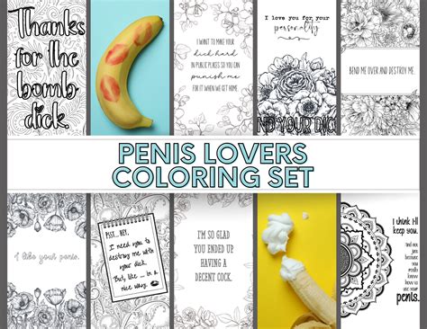 Penis Lovers Set Of 8 Dirty Printable Adult Coloring Pages To Etsy