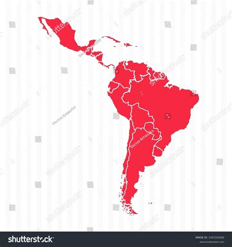 States Map Of Latin America With Detailed Royalty Free Stock Vector
