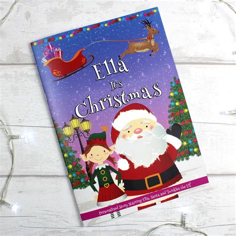 Personalised Girls Its Christmas Story Book Featuring Santa And