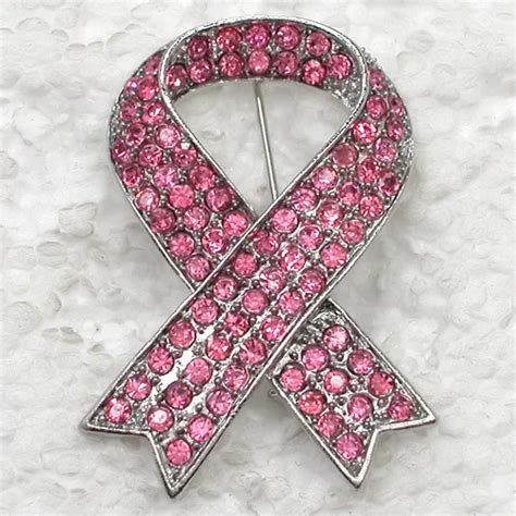 12pcslot Wholesale Cancer Brooch Rhinestone Ribbon Pin Brooches Mens