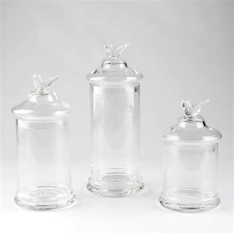 Bird Apothecary Jar Set Of 3 From Kirkland S Apothecary Jars Jar Vase Bath Accessories Set