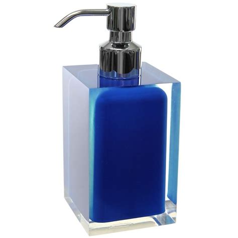 Soap Dispenser Gedy Ra81 05 Square Blue Countertop Soap Dispenser