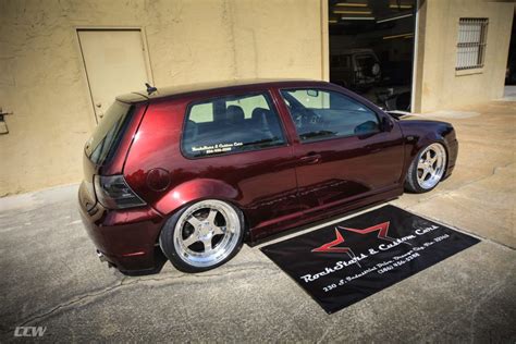 Burgundy Red Volkswagen Golf Mk4 Gti Dropped On Ccw Lm5 Forged Wheels