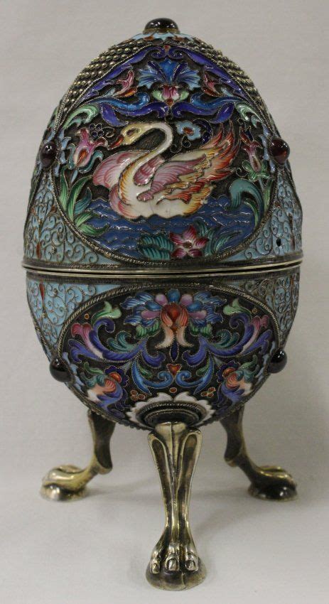 Russian Signed Enamel Silver Egg Porcelain Eggs Antique Porcelain