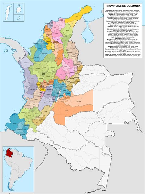 Provincias De Colombia Colombia