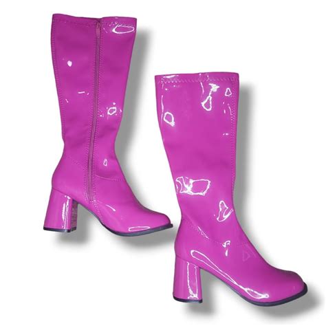 Patent Leather Pink Gogo Boots •brand Ellie •good Depop