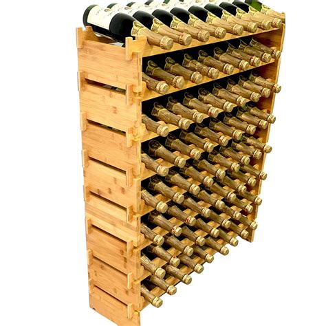 Decomil 72 Bottle Stackable Modular Wine Rack Wine Storage Rack Solid