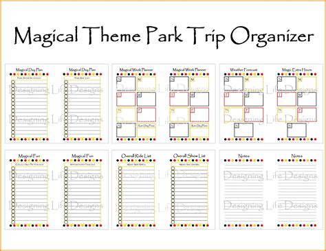 Blank Disney Itinerary Template | Example Calendar Printable