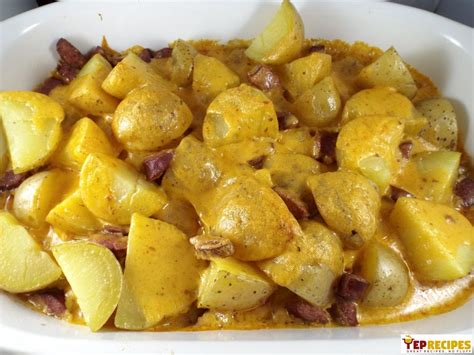 Scalloped potato mix 1 (8 oz.) pkg. Cajun Cheesy Smoked Sausage and Potato Bake | YepRecipes.com