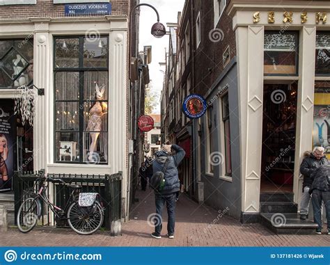 sex shops in the red light district of amsterdam the netherlands editorial photo image of