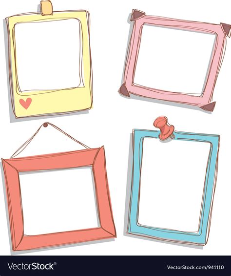 Vintage frame set free vector. Cute frame Royalty Free Vector Image - VectorStock