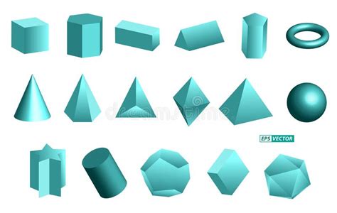 Realistic Geometric Shapes Isolated Or Basic 3d Shapes Stock Vector