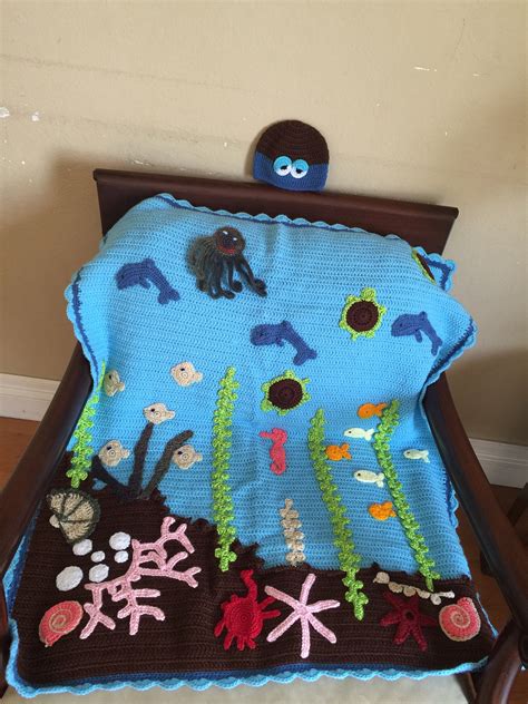 This Is A Lovely Crochet Handcrafted Under The Sea Blankets Etsy New