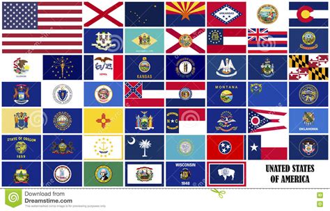 Alphabetical Order State Flags Map And Alphabetical List Of 50 Us