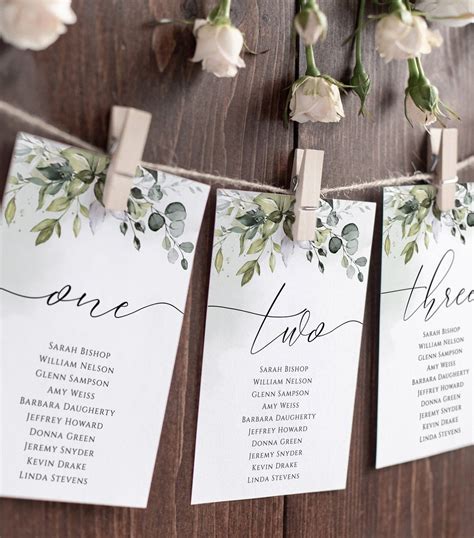 Free Wedding Table Assignment Template - Printable Templates