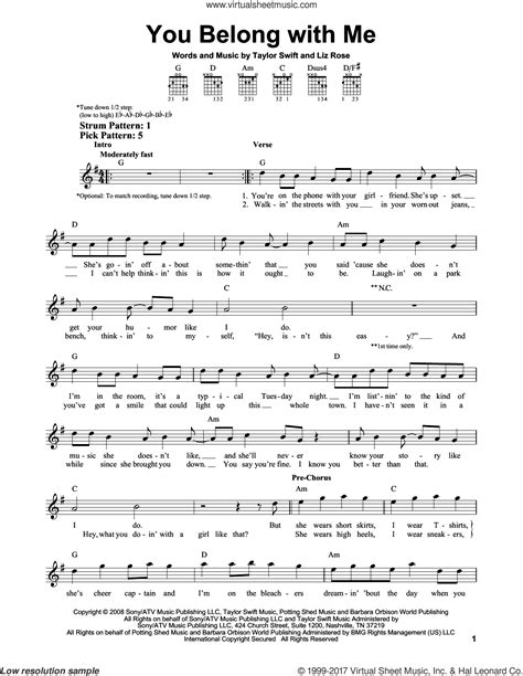 Taylor Swift You Belong With Me Guitar Chords