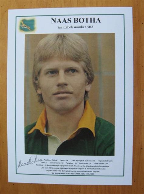 Rugby Naas Botha Former Springbok Rugby Player Gloss Photo