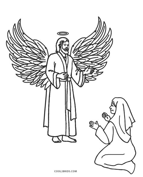 Angel Gabriel And Mary Coloring Page