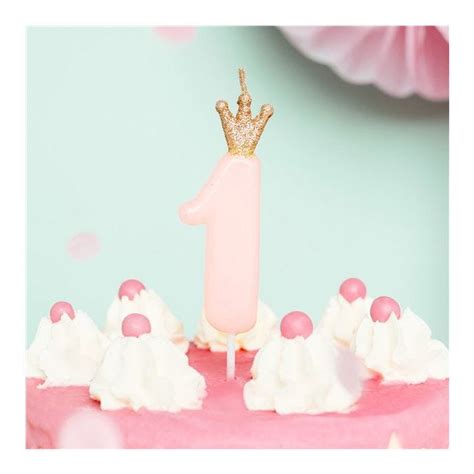 Pastel Pink Crown Number 1 Candle 95cm Party Delights