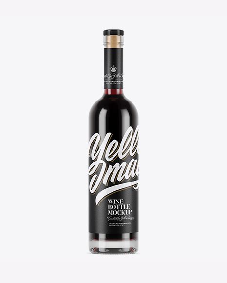 psd mockup bottle dark rum drinks glass label mockup pack package red rum spirits wine