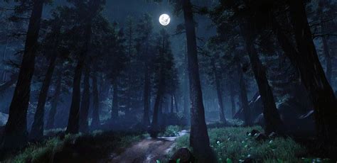 Artstation Night Forest Plawius Play With Us In 2020 Night Forest