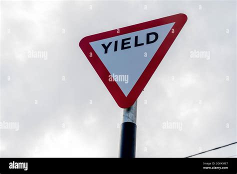 Yield Sign Traffic Sign Indicating Traffic To Yield To Oncoming