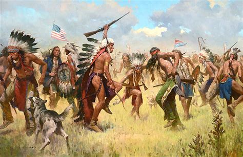 Native Americans In The Indian Encampment Hold A Victory Dance Following Custers Defeat Z