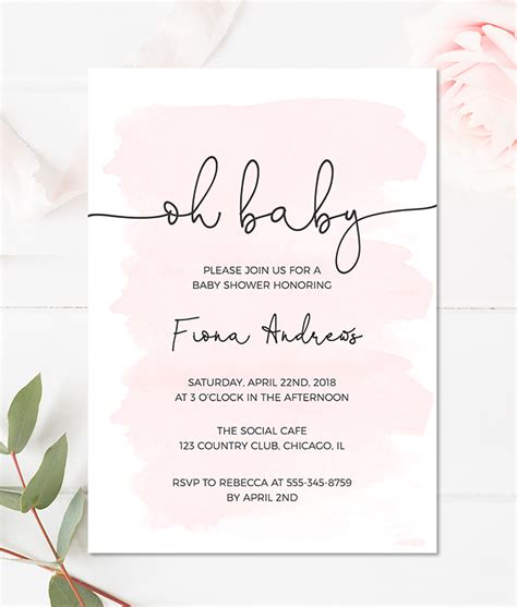 ‹ › invite family and friends to celebrate your new bundle of joy with custom digital baby shower invitations. Pink Watercolor Baby Shower Invitation For a Girl ...