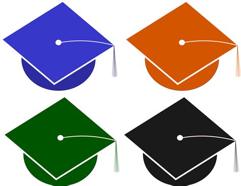 Collection Of Graduation Hats In Different Colors Free Image Download