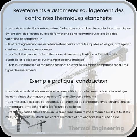 Revêtements Élastomères Soulagement des Contraintes Thermiques